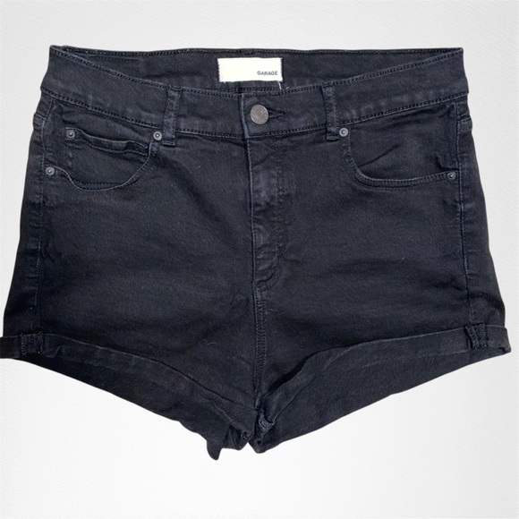 Garage Black Retro High Waist Denim Shorts - Picture 1 of 7